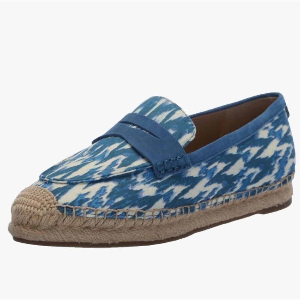 Sam Edelman Womens Kai Blue Ikat Espadrille Loafer Size 12 NWT